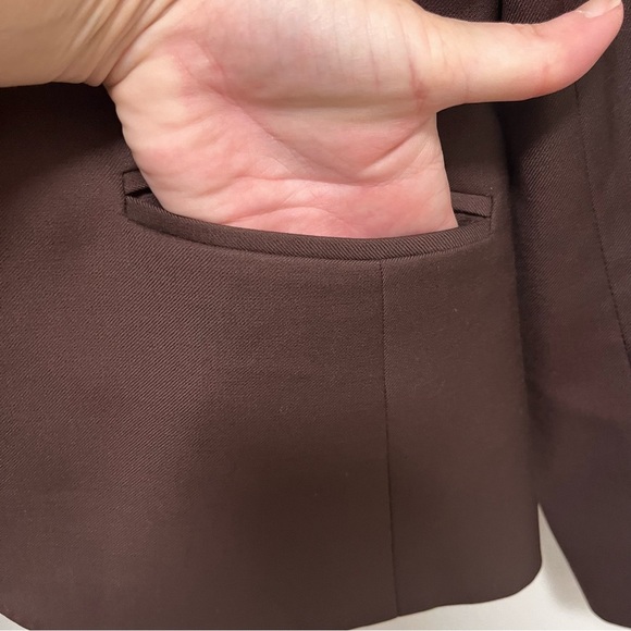 J CREW 100% Wool Brown Blazer Jacket Size 8 Petite - Picture 11 of 12